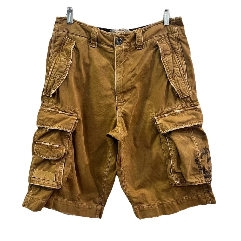 American Eagle‎ Cargo Shorts Mens 30 Brown Cotton Military Utility Outdoor Y2K